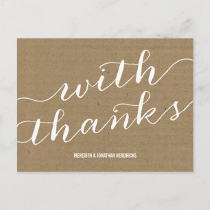 Rustic Kraft Papper Tack Vykort