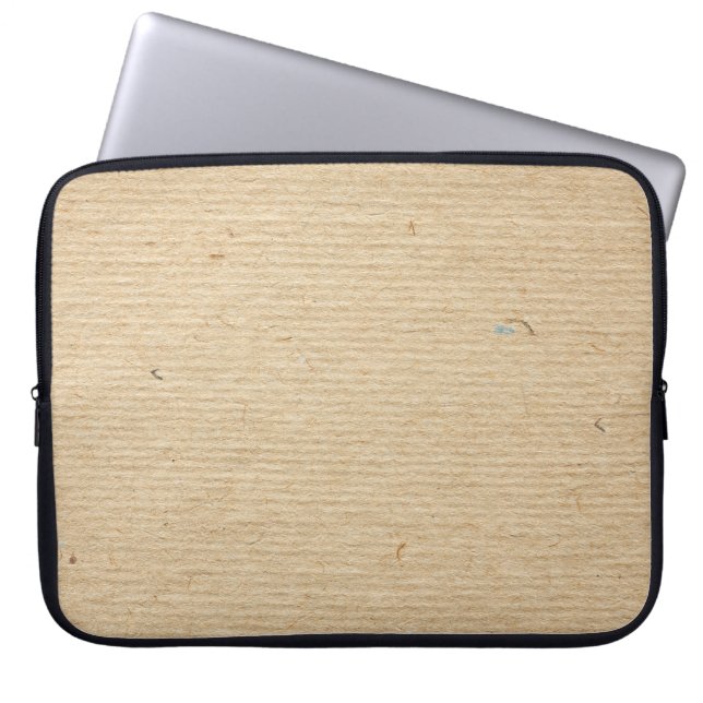 Rustic Kraft Papper: Texturerad bakgrund. Laptop Fodral (Framsidan)
