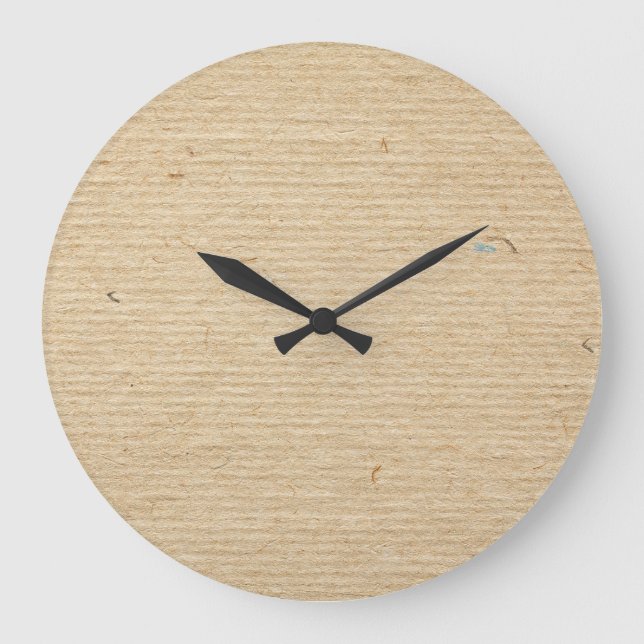 Rustic Kraft Papper: Texturerad bakgrund. Stor Klocka (Framsida)