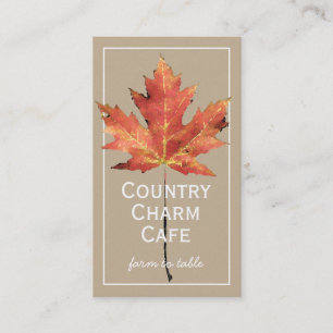 Rustic Kraft Papper Watercolor Solros Löv Visitkort