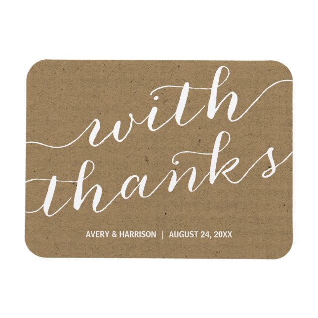Rustic Kraft Papper Wedding Favor Magnet (Horisontell)