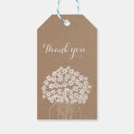 Rustic Kraft Pappra Mason Burk Blommigt Bröllop Presentetikett