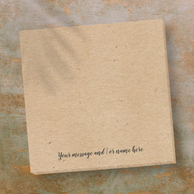 Rustic Kraft Pappra Stil Personlig Post-it Block (Rustic Kraft Paper Style Personalized Post-it Notes)