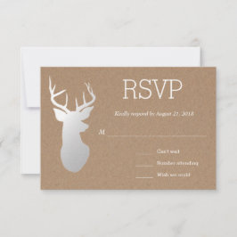 Rustic Kraft Papprare Silver Antler Bröllop OSA