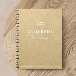 Rustic Kraft Personalized Family Recipe Book Anteckningsbok