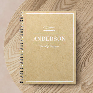 Rustic Kraft Personalized Family Recipe Book Anteckningsbok