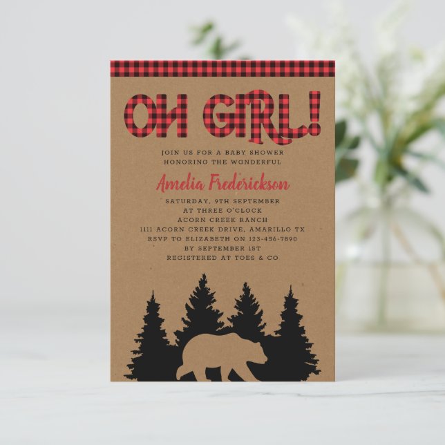 Rustic Kraft Play Oh Baby Shower Inbjudningar (Stående Fram)