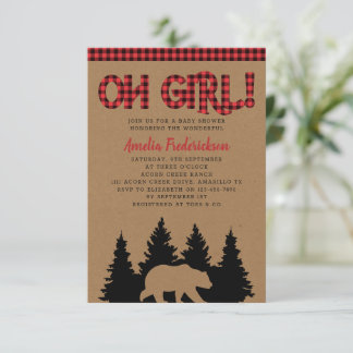 Rustic Kraft Play Oh Baby Shower Inbjudningar