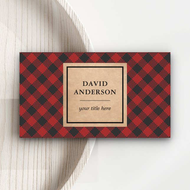 Rustic Kraft Red Buffalo Play Lumberjack Visitkort (Skapare uppladdad)