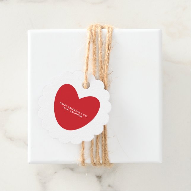 Rustic Kraft Red Hjärtat anpassningsbar Alla hjärt Gåvor Etiketter (På plats)