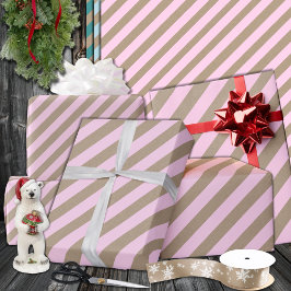 Rustic Kraft Rosa Wide Rand Helgdag Presentpapper