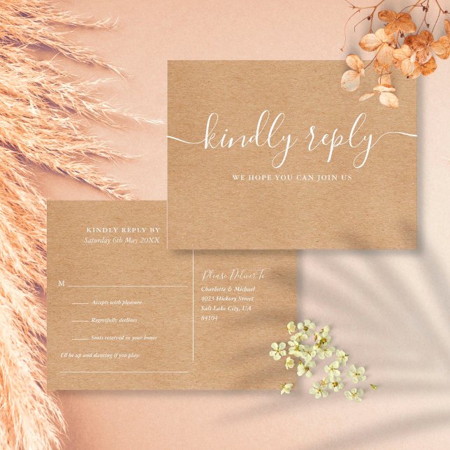 Rustic Kraft Sång Request OSA Postcard Inbjudan Vykort (Skapare uppladdad)