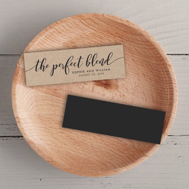 Rustic Kraft Script Bröllop Den Perfekta Blandning Litet Visitkort (Skapare uppladdad)