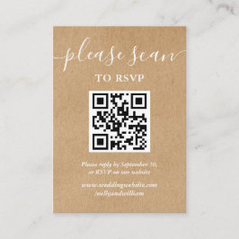 Rustic Kraft Script-OSA QR-kod Tilläggskort
