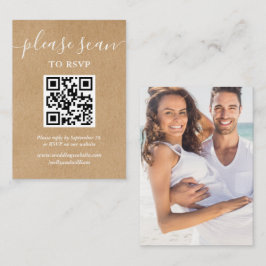 Rustic Kraft Script OSA QR-kodfoto Tilläggskort