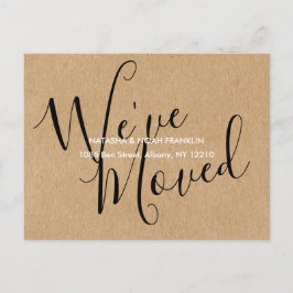 Rustic Kraft Script Vi Har Flyttat Ny Hemadress Meddelande Vykort
