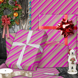 Rustic Kraft Shock rosa Rand Helgdag Presentpapper