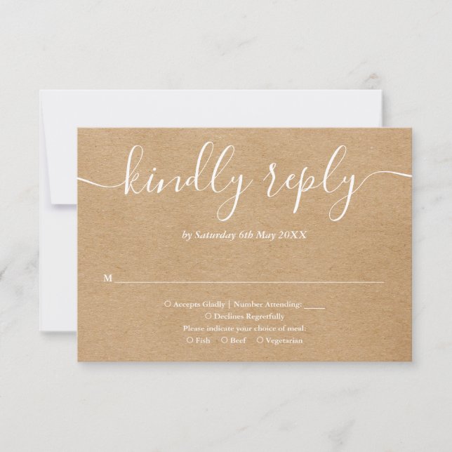 Rustic Kraft Simple Elegant Script OSA Kort (Framsida)