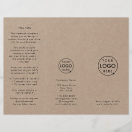Rustic Kraft Simple Logotyp Tri-fold Brochure