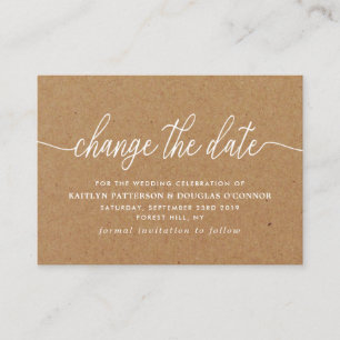 Rustic Kraft Simple Script ändrar datumet Tilläggskort