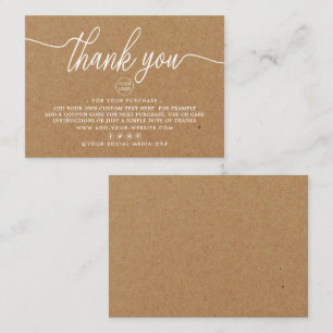 Rustic Kraft Simple Script Business Tack Tilläggskort