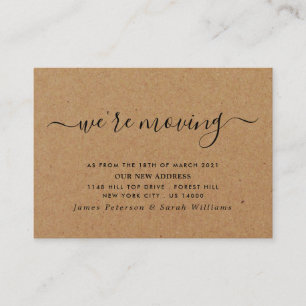 Rustic Kraft Simple Script Change of Adress Tilläggskort