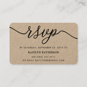 Rustic Kraft Simple Script OSA Visitkort