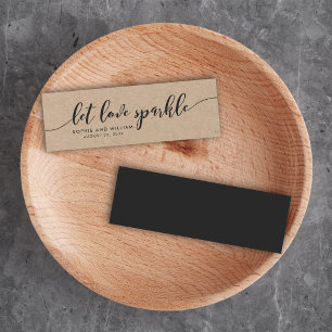 Rustic Kraft Slappna av i Bröllop Let Kärlek Gnist Litet Visitkort