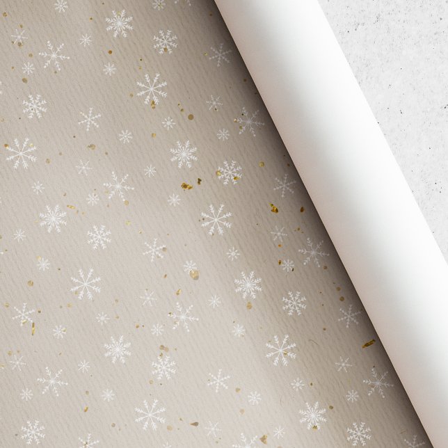 Rustic Kraft Snowflake-jul Presentpapper (Skapare uppladdad)