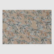 Rustic Kraft Snowy Blue Juniper Grenar & Cones