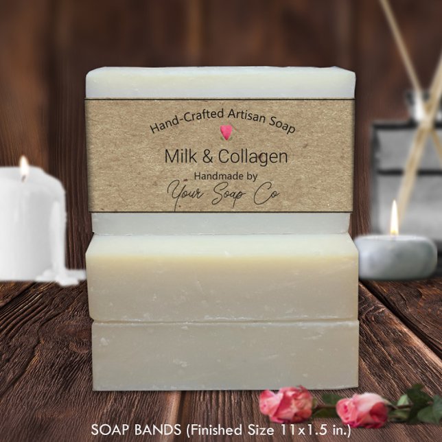 Rustic Kraft Soap Bands Labels 🧼 (Lakan 5) (Rustic Kraft Soap Bands Labels 🧼 (Sheet of 5) - Customize On Screen Now! )