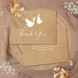 Rustic Kraft Speciell Delivery Baby Shower Tack Kort