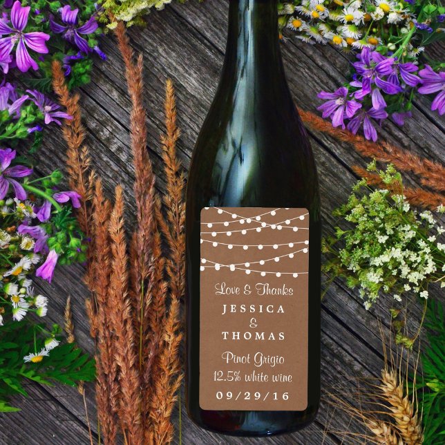 Rustic Kraft String Ljus Bröllop-samlingen Fraktsedel (Skapare uppladdad)