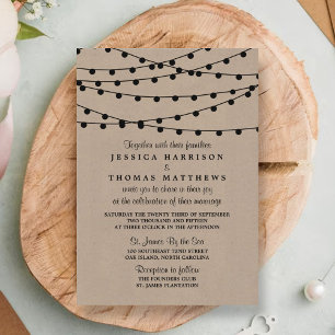 Rustic Kraft String Ljus Bröllop-samlingen Inbjudningar