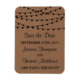 Rustic Kraft String Ljus Bröllop-samlingen Magnet