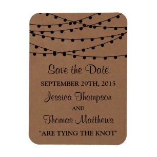 Rustic Kraft String Ljus Bröllop-samlingen Magnet