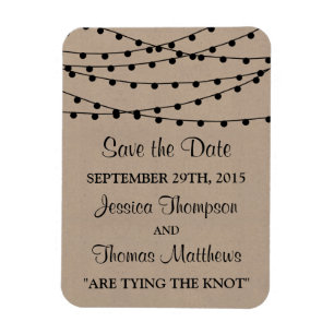 Rustic Kraft String Ljus Bröllop-samlingen Magnet