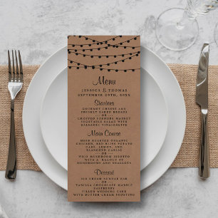 Rustic Kraft String Ljus Bröllop-samlingen Meny