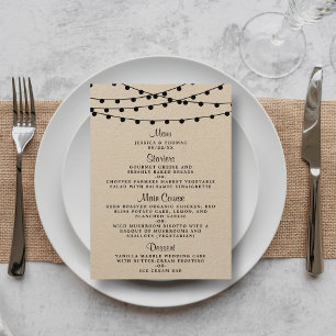 Rustic Kraft String Ljus Bröllop-samlingen Meny