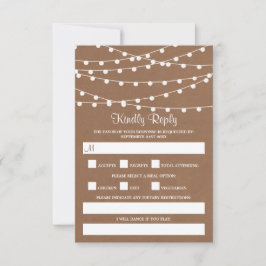 Rustic Kraft String Ljus Bröllop-samlingen OSA Kort