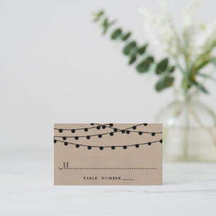 Rustic Kraft String Ljus Bröllop-samlingen Placeringskort