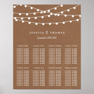 Rustic Kraft String Ljus Bröllop-samlingen Poster