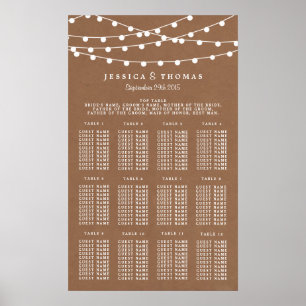 Rustic Kraft String Ljus Bröllop-samlingen Poster