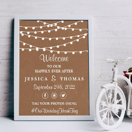 Rustic Kraft String Ljus Bröllop-samlingen Poster