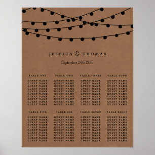 Rustic Kraft String Ljus Bröllop-samlingen Poster