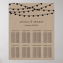 Rustic Kraft String Ljus Bröllop-samlingen Poster