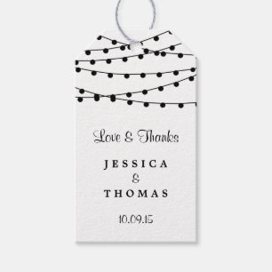 Rustic Kraft String Ljus Bröllop-samlingen Presentetikett