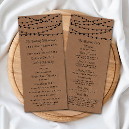 Rustic Kraft String Ljus Bröllop-samlingen Program