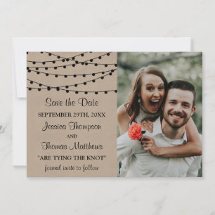 Rustic Kraft String Ljus Bröllop-samlingen Spara Datumet