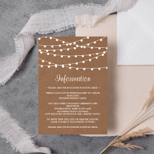 Rustic Kraft String Ljus Bröllop-samlingen Tilläggskort